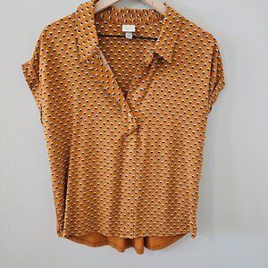 A New Day V-Neck Collared Blouse